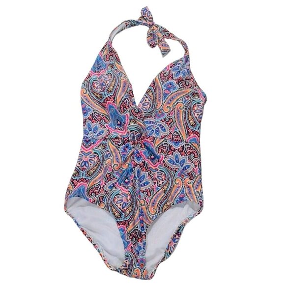 JANTZEN Women's Swimsuit Multicolor Paisley Halter - Picture 5 of 8